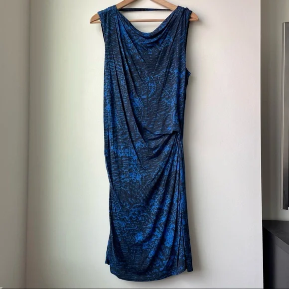 Helmut Lang Draped Open Back Jersey Gathered Waist Dress - Picture 3 of 10